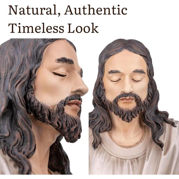 Jesus Statue 12 Inch Natural Meditation Figurine Christian Spiritual Decor Gift - Picture 6 of 8